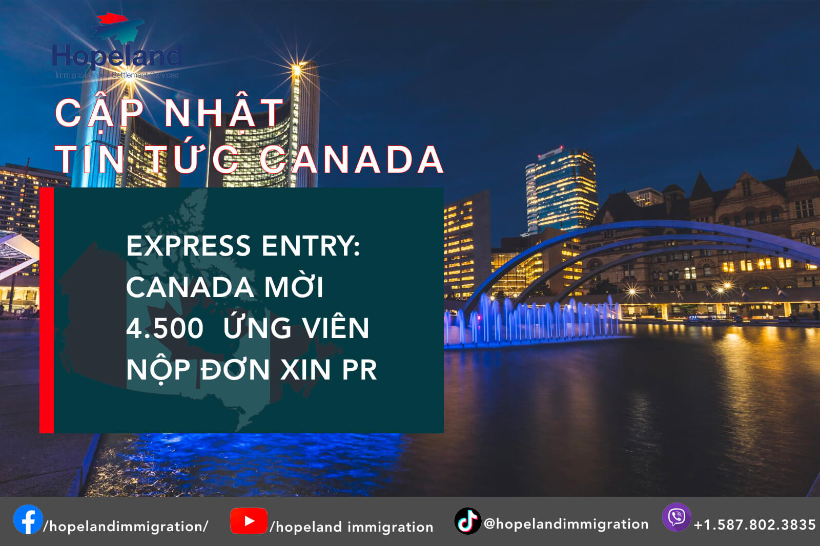 Express Entry: Canada mời 4.500  ứng viên nộp đơn xin thường trú nhân