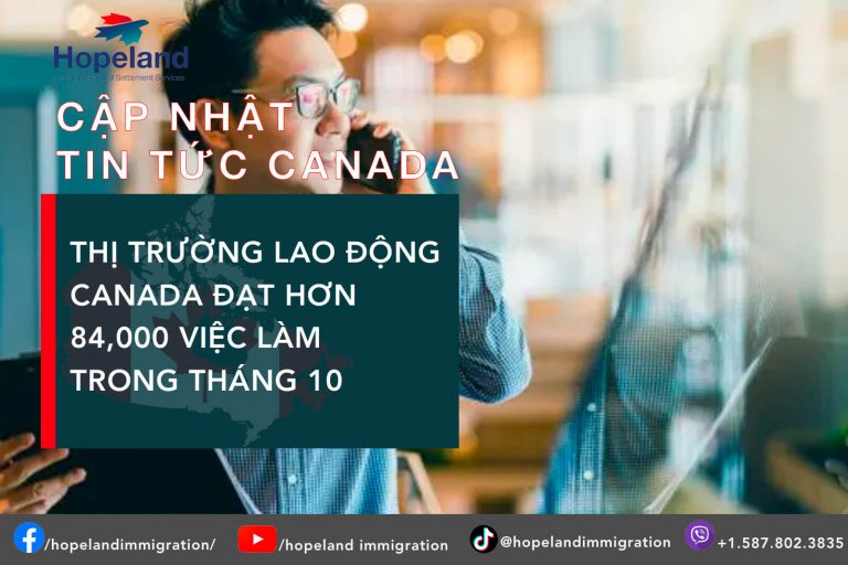 Thị trường lao động của Canada đã đạt được 84.000 việc làm trong tháng 10